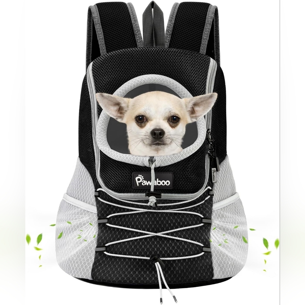 [Pawaboo] Handsfree Black and Gray Small Dog Carrier Backpack